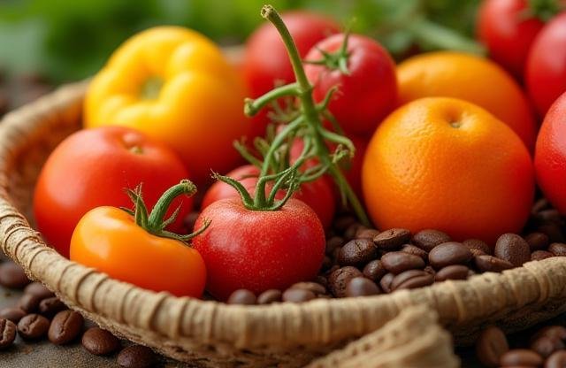 Nahaufnahme von frischen, lokalen Zutaten, die im Cafenea Top verwendet werden